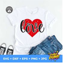 love heart distressed svg, valentines day svg, love word svg, love cut file