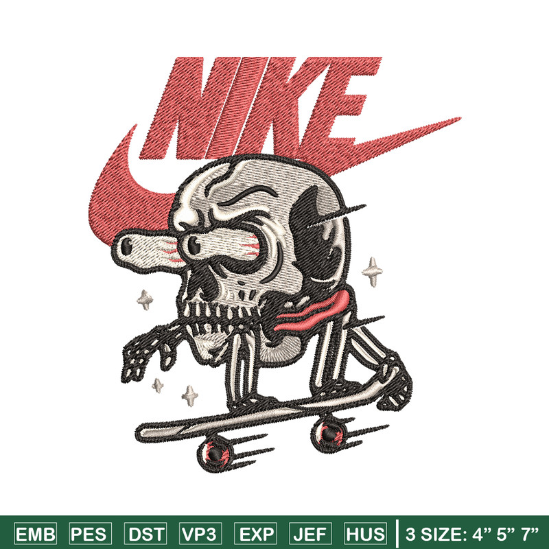 Skull funny Nike Embroidery design, Skull funny Embroidery, Nike design, Embroidery file, logo shirt, Instant download..jpg