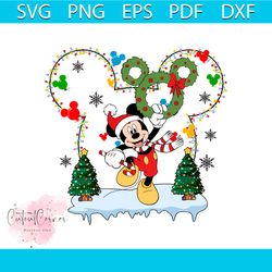 funny christmas light mickey head svg file for cricut