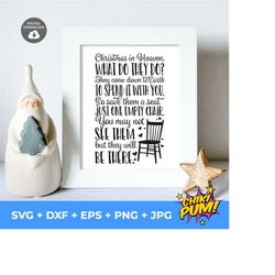 christmas in heaven svg, save them a seat svg, christmas chair svg, memorial christmas svg, memorial lantern ornament, love you forever mom