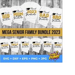 senior 2023 family bundle, proud family of the graduate, class of 2023 svg, graduation 2023 family cut files