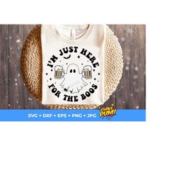 i’m just here for the boos svg, funny boys halloween svg, beer svg, ghost svg, spooky season svg, halloween shirt svg png