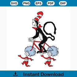 bicycle thing svg, cat in the hat svg, dr seuss svg, dr. seuss svg, thing one svg, thing two svg, fish one svg, fish two