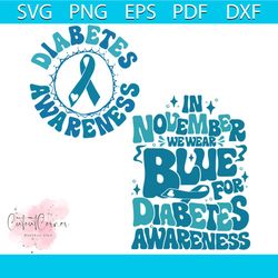 we wear blue for diabetes awareness svg cricut file
