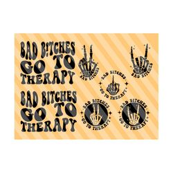 bad bitches go to therapy svg, hot girls svg, therapy svg, trendy therapy, funny girl svg, funny t-shirt svg, motivational svg, wavy stacke