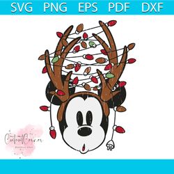 vintage mickey christmas lights svg cutting digital file