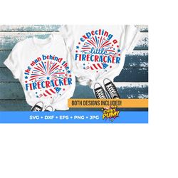 expecting a little firecracker svg, the man behind the firecracker, pregnancy announcement shirts, funny couple, 4th of july shirts svg, png