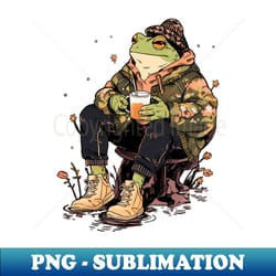 cozy frog cottagecore aesthetic - artistic sublimation digital file - defying the norms