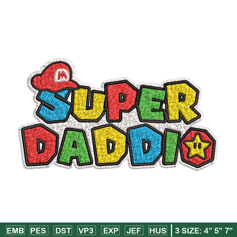 Super daddio Embroidery design, Super daddio Embroidery, Embroidery File, logo design, logo shirt, Digital download..jpg