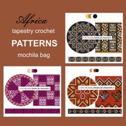 Tapestry Crochet Patterns, Shoulder bag - Set Africa