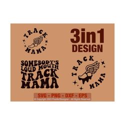 somebody’s loud mouth track mama svg, track mom svg, marathon svg, cross country mom svg, track and field svg, western svg, wavy stacked svg