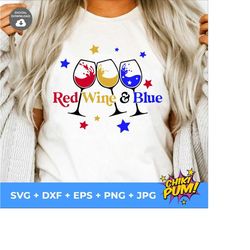 red wine and blue svg, 4th of july svg, patriotic wine glasses svg, red wine and blue 4th of july, 4th of july cut files