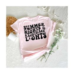 summer nights and racetrack lights svg, racing svg, racing fan svg, racing mom svg, race t-shirt svg, summer svg,