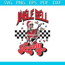 retro christmas jingle bell rockin svg graphic design file
