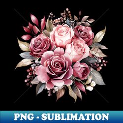 shabby chic roses flowers bouquet - aesthetic sublimation digital file - bold & eye-catching