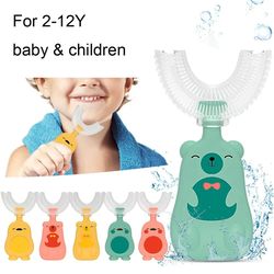 kids toothbrush u-shape 360 degree infant teether baby toothbrush children silicone brush for toddlers oral care cleanin