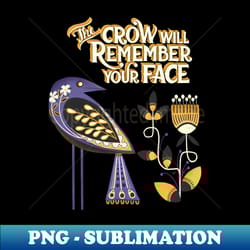 folk art style crow illustration - premium png sublimation file - transform your sublimation creations