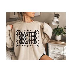 bull skull leopard wasted svg, western svg, cowboy svg, yeehaw svg, wasted on wallen svg, cowgirl svg, leopard bull skull svg,