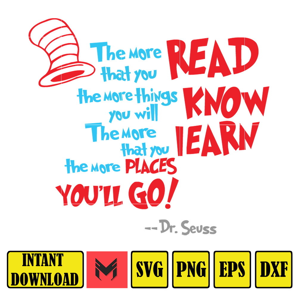 Dr Seuss Svg Layered Item, Dr. Seuss Quotes Cat In The Hat Svg Clipart, Cricut, Digital Vector Cut File, Cat And The Hat (100).jpg