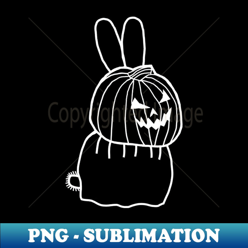 PT-20231101-16303_Minimal White Line Cute Bunny Rabbit Wearing Halloween Horror Costume 5153.jpg