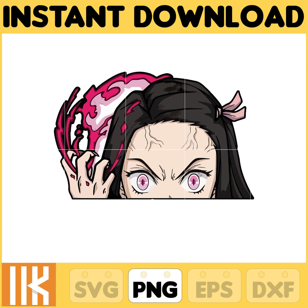 Anime Peeking Premium Graphic Design, Cute , Cool, Anime PNG, Print on Demand, Stickers, Anime Peeker (23).jpg