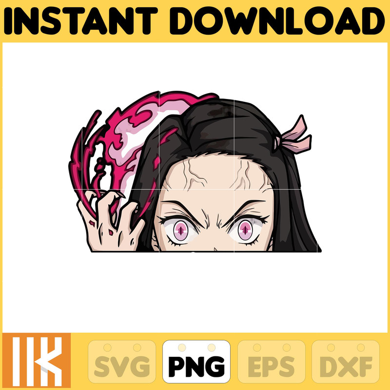 Anime Peeking Premium Graphic Design, Cute , Cool, Anime PNG, Print on Demand, Stickers, Anime Peeker (23).jpg