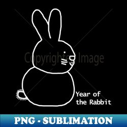 year of the rabbit white line - high-resolution png sublimation file - perfect for sublimation art