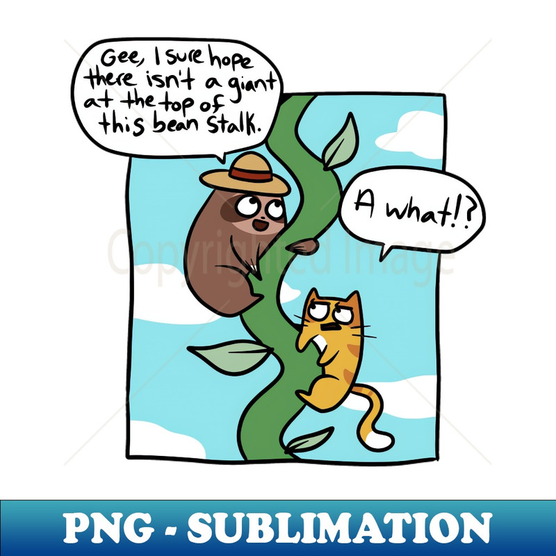 QT-20231101-3686_Cat and Sloth climbing a Bean Stalk Comic 6053.jpg