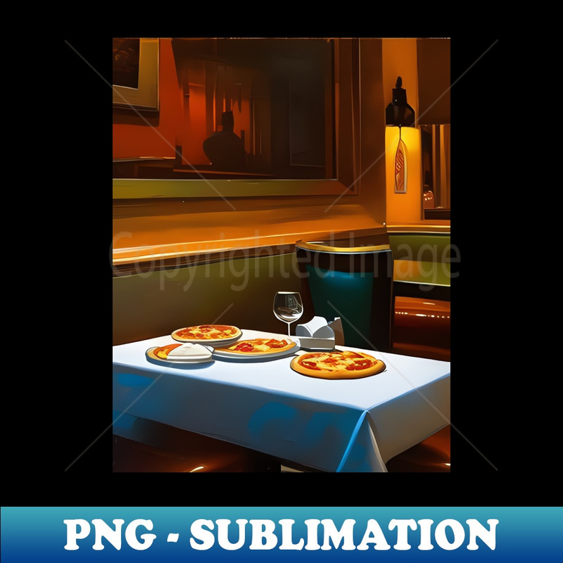 RC-20231101-18940_Pizza on a Table in a Nice Italian Restaurant oil Painting artwork 8567.jpg