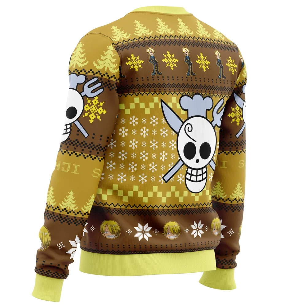 Christmas Sanji One Piece All Over Print Hoodie 3D Zip Hoodie 3D Ugly Christmas Sweater 3D Fleece Hoodie