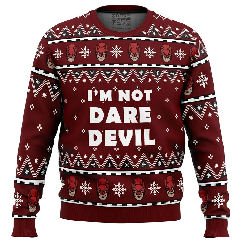 I'm not Daredevil Marvel All Over Print Hoodie 3D Zip Hoodie 3D Ugly Christmas Sweater 3D Fleece Hoodie