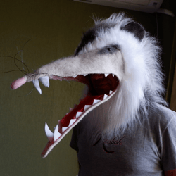 Possum mask, stylized for cosplay, party . Handmade to order.  I accept orders for other animals.
