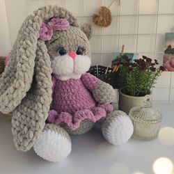 Knitted bunny in a dress