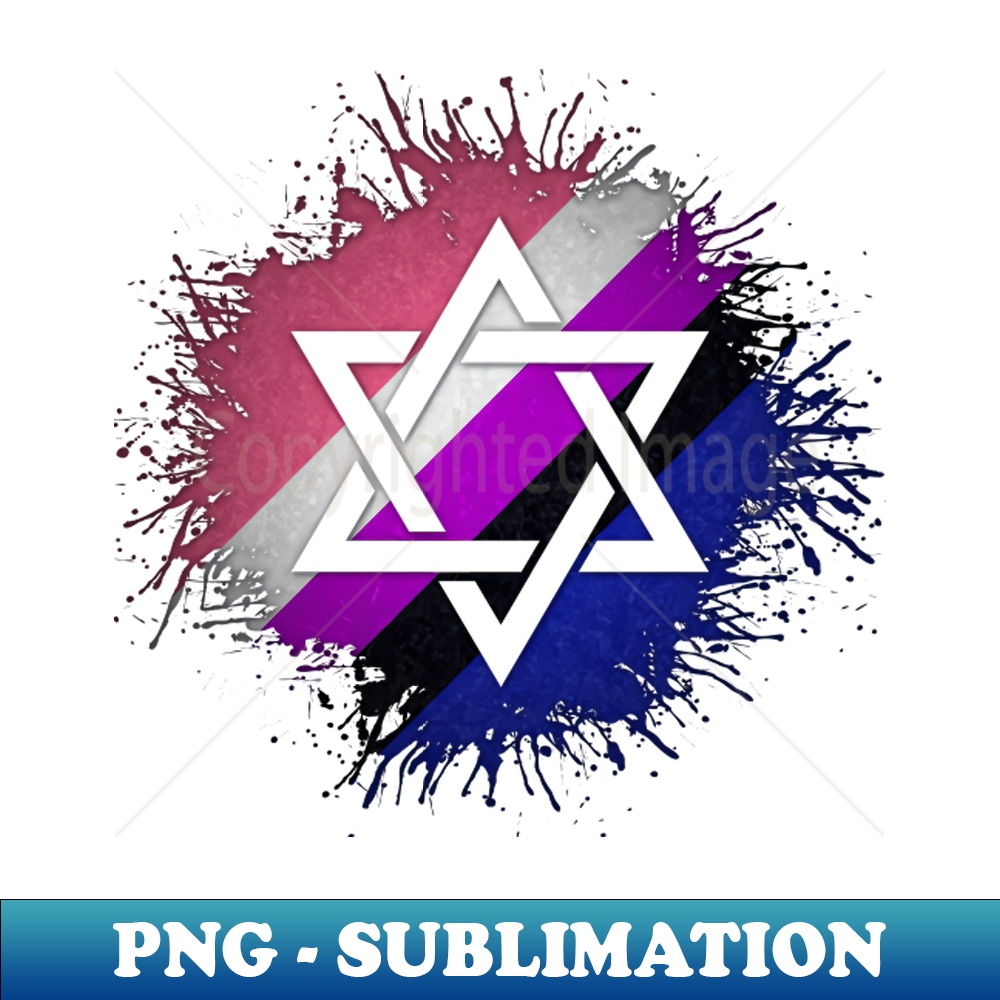 TA-20231101-18274_Paint Splatter Gender Fluid Pride Flag Star of David Symbol 8562.jpg