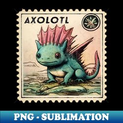axolotl stamp - vintage sublimation png download - revolutionize your designs