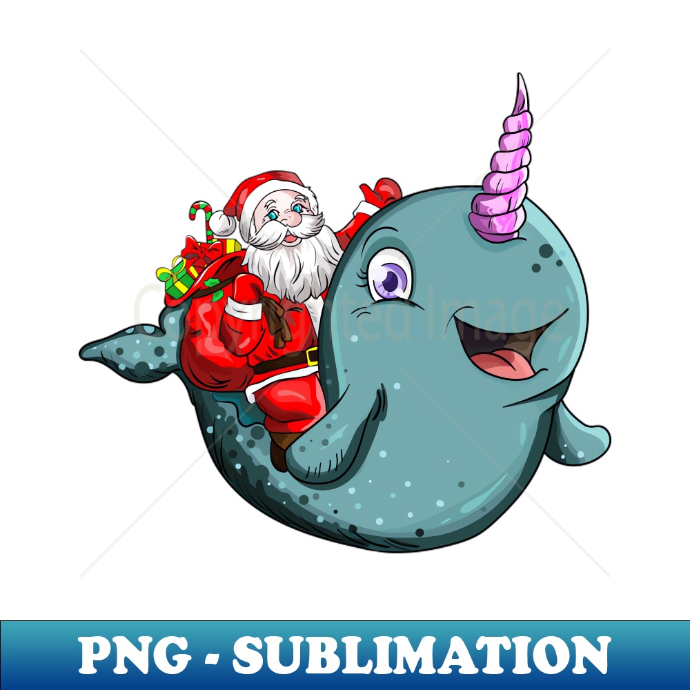 TE-20231101-21374_Santa Claus Riding Narwhal Merry Christmas Xmas 3805.jpg