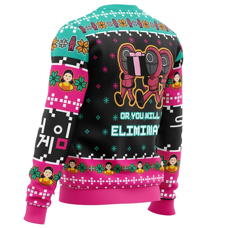 Choose One This Christmas Squid Game All Over Print Hoodie 3D Zip Hoodie 3D Ugly Christmas Sweater 3D Fleece Hoodie