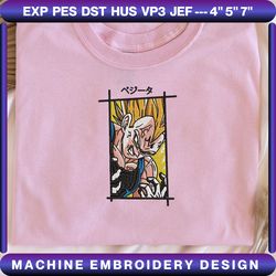 majin vegeta embroidery designs | pes dst jef files instant download, embroidery designs, digital download