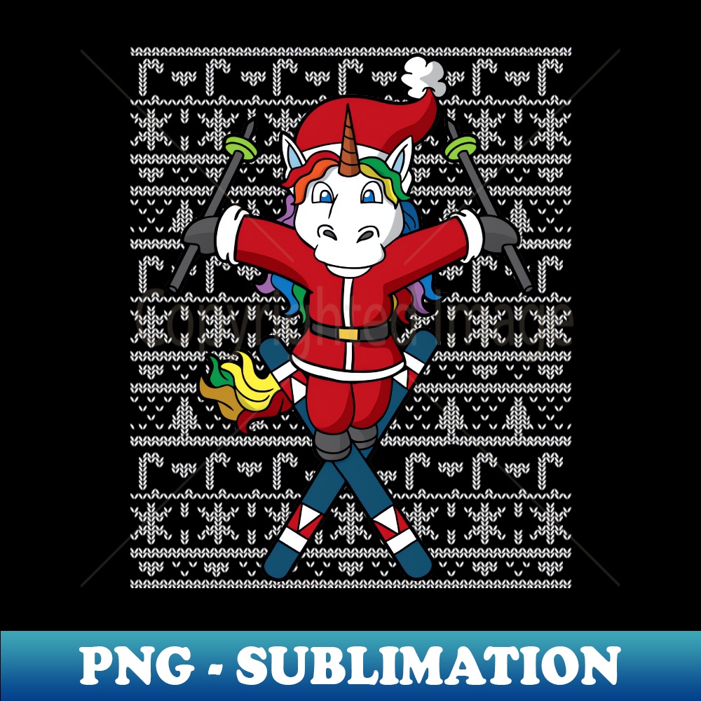 TV-20231101-25757_Unicorn Santa Claus Skiing Ski Jump Ugly Christmas Sweater 8430.jpg