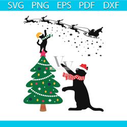 vintage catmast christmas cat svg graphic design file