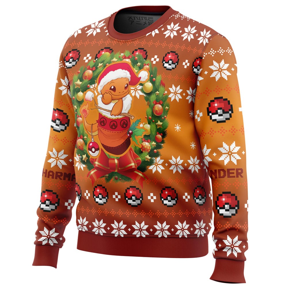 Christmas Charmander Pokemon All Over Print Hoodie 3D Zip Hoodie 3D Ugly Christmas Sweater 3D Fleece Hoodie