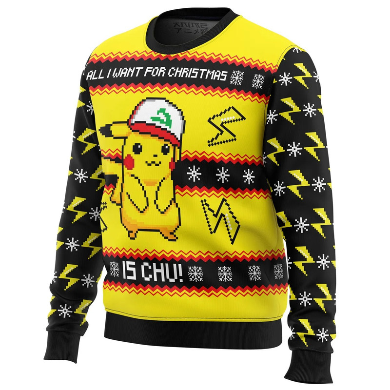 All I Want For Christmas Is CHU All Over Print Hoodie 3D Zip Hoodie 3D Ugly Christmas Sweater 3D Fleece Hoodie