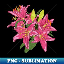 stargazer lily flowers digital painting - elegant sublimation png download - create with confidence