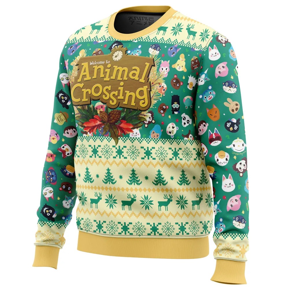 Happy Animal Villagers Animal Crossing All Over Print Hoodie 3D Zip Hoodie 3D Ugly Christmas Sweater 3D Fleece Hoodie