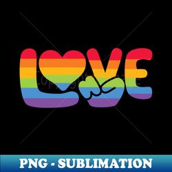 love - pride - rainbow heart peace sign - high-quality png sublimation download - revolutionize your designs