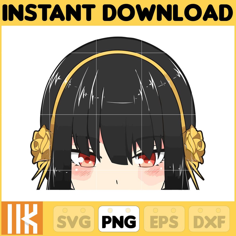 Anime Peeking Premium Graphic Design, Cute , Cool, Anime PNG, Print on Demand, Stickers, Anime Peeker (85).jpg