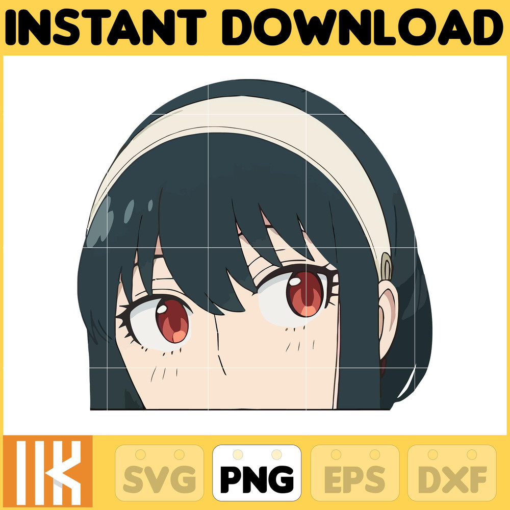 Anime Peeking Premium Graphic Design, Cute , Cool, Anime PNG, Print on Demand, Stickers, Anime Peeker (86).jpg