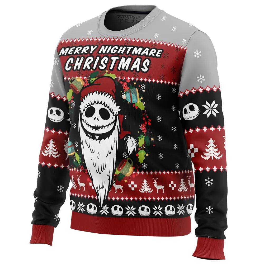 Merry Nightmare The Nightmare Before All Over Print Hoodie 3D Zip Hoodie 3D Ugly Christmas Sweater 3D Fleece Hoodie