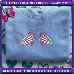 pink ribbon embroidery machine design, halloween spooky embroidery design, instant download, embroidery pattern