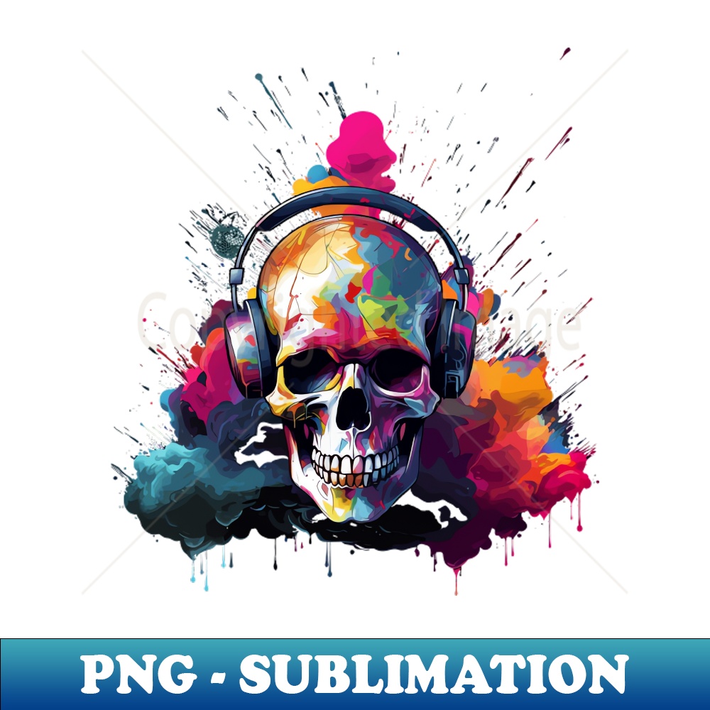 VI-20231101-9987_Graffiti Style Street Art Skull wearing Headphones With Paint Explosion 4430.jpg